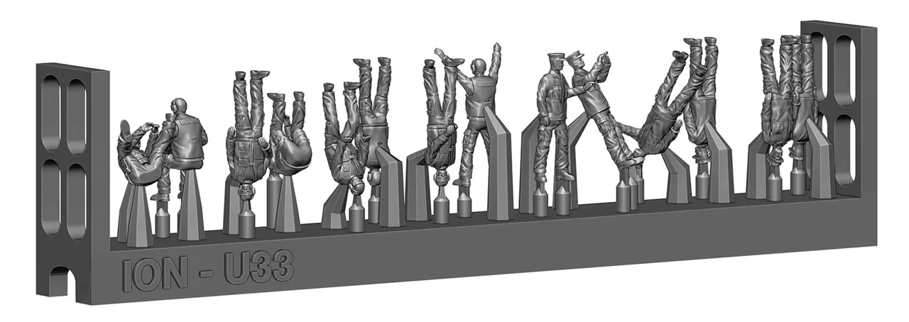 ION Model Modern US Navy ship crew 1:200 scale precision 3D-printed resin figures for modern military and container ship dioramas